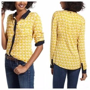 Anthropologie Maeve Horse Top Button Down Size 2